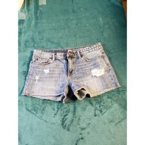 GAP Light Blue Distressed Jean Shorts